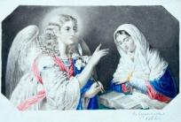 Благовещение (с гравюры с картины В. Л. Боровиковского). 1866.